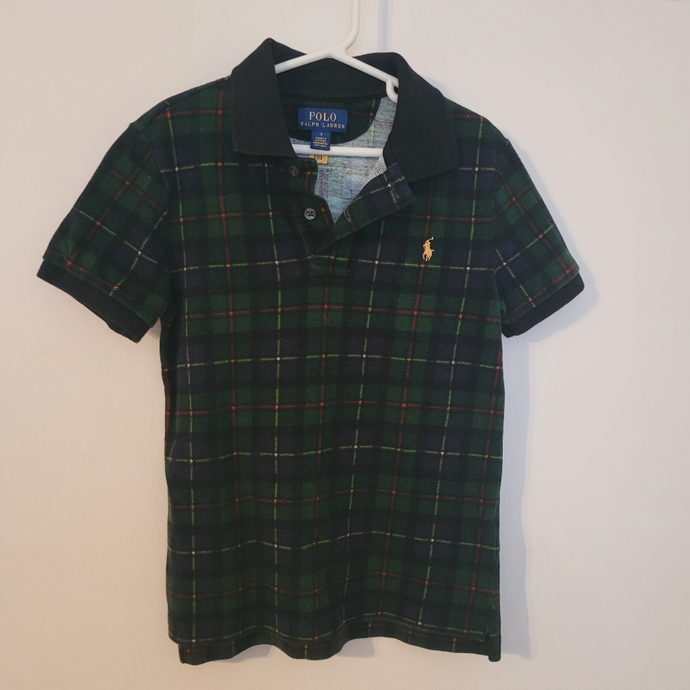 Polo Ralph Lauren Plaid Polo Shirt Kids Size 7